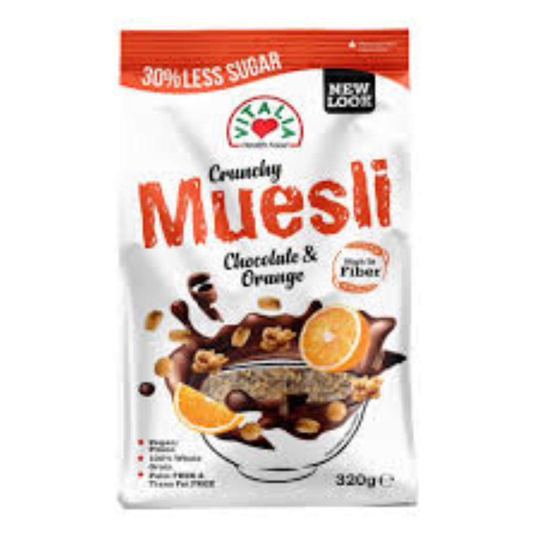VITALIA CRUNCHY MUESLI CHOC ORANGE 320G